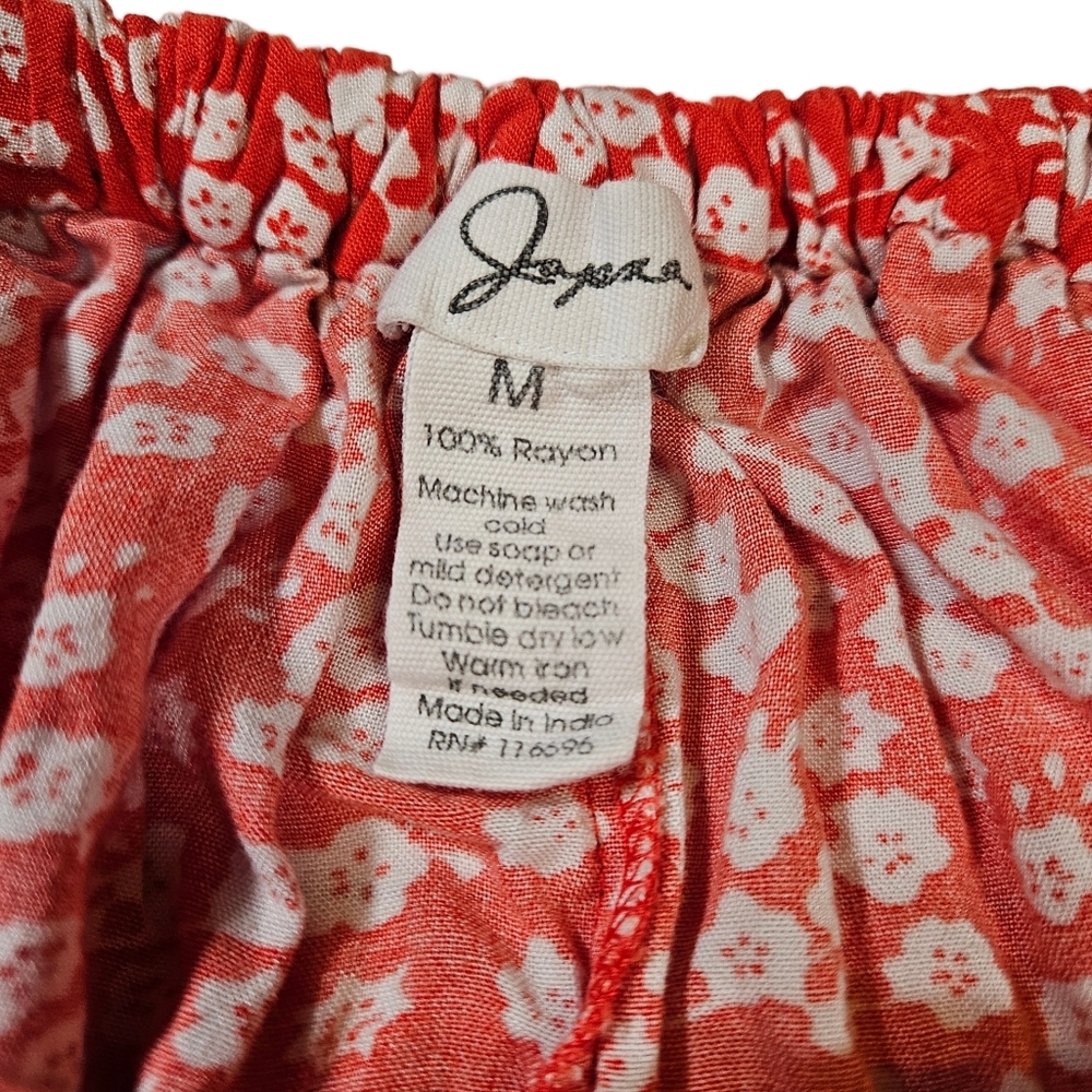 Japna Red Rufle Floral Mini Skirt, Red/White Floral, Medium - Picture 3 of 8